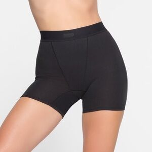 SKIMS Black Ribbed High-Waisted Shorts